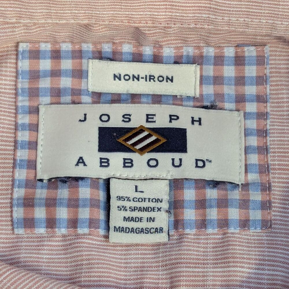 Joseph Abboud Men's Pink and White Button Down Long Sleeve Shirt Large - Picture 5 of 8